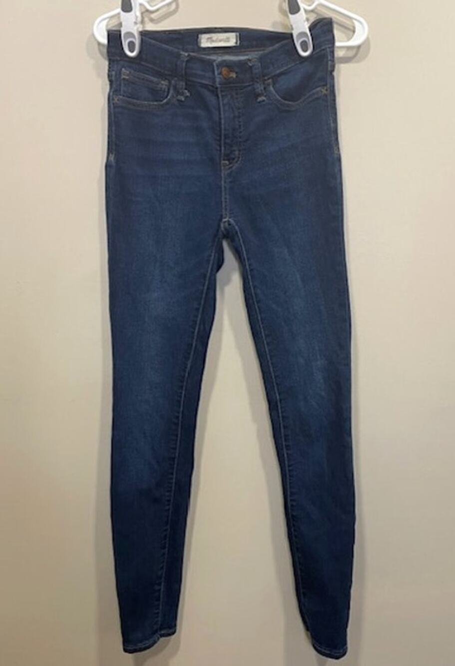 Madewell Women’s 9" Mid-Rise Skinny Jeans Size 26 Dark Wash
